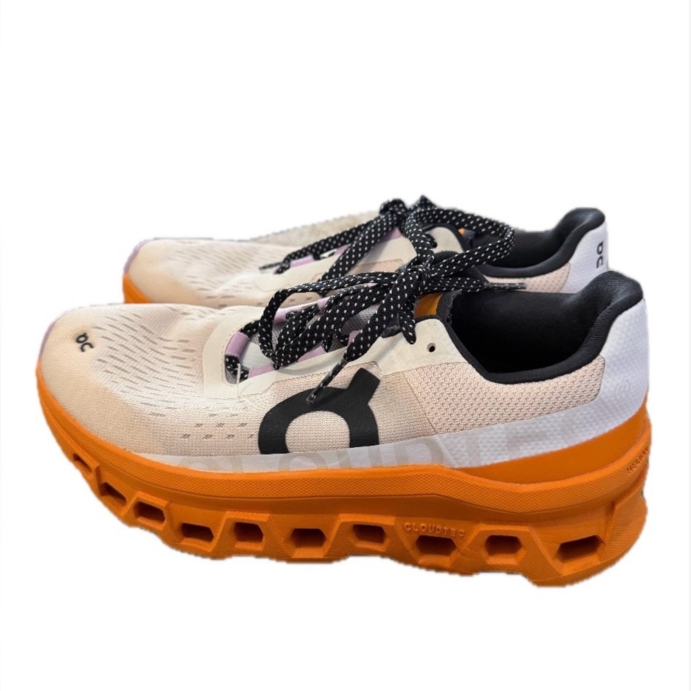 On Women's Athletic Shoes - Orange and White